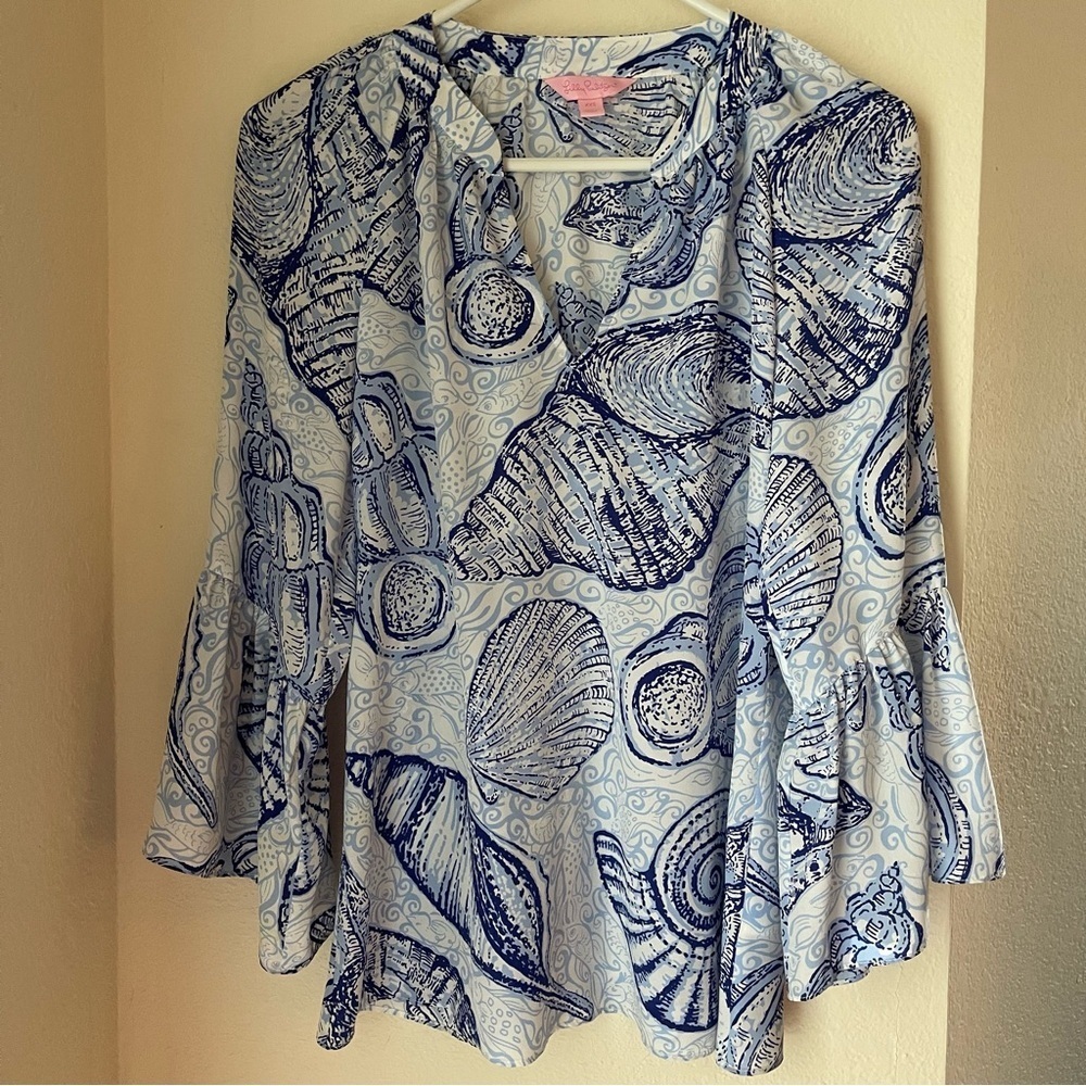 Lilly Pulitzer Matilda Silk Top *READ DESCRIPTION* Stuffed Shells Size XXS